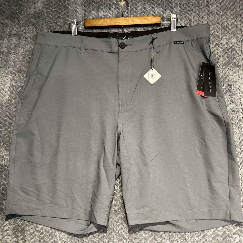 New Travis Mathew Wanderlust Shorts Mens Size 40 Golf Performance Gray 9" Inseam